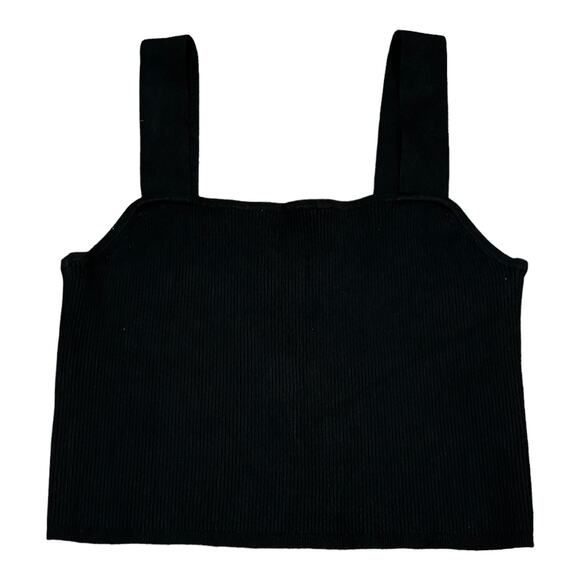 Madewell Dearing Square-Neck Crop Sweater Tank black size XL - Picture 2 of 12